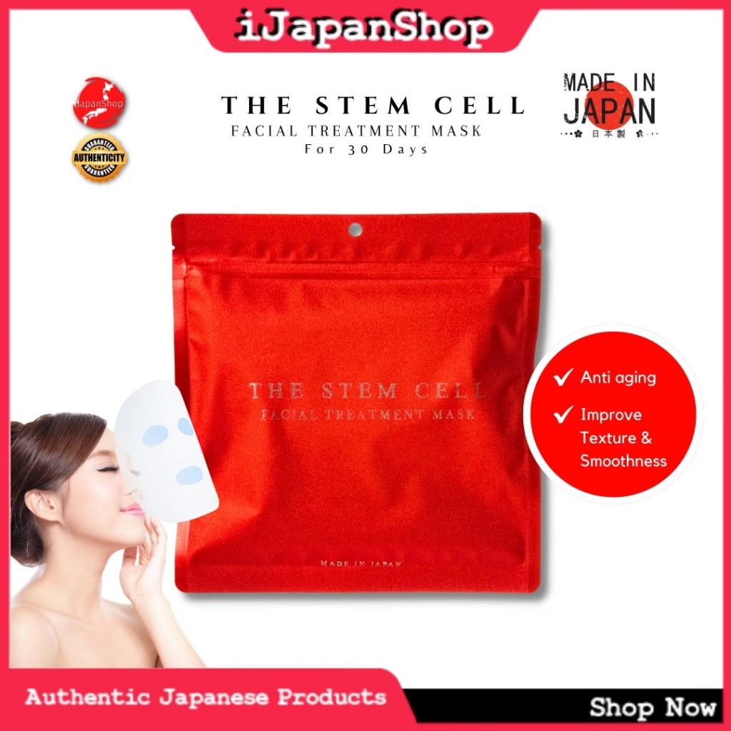 The Stem Cell Facial Mask 30 Sheets Whitening Moisturizing Anti-Aging Face Mask Made in Japan
