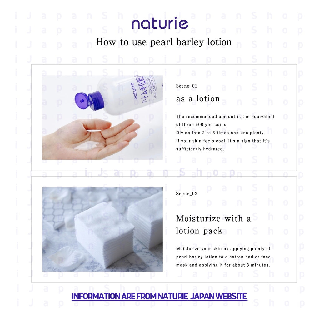 Naturie Hatomugi Face and Body Toning Lotion 500ml Packaging Renewal Conditioning Milk 230ml