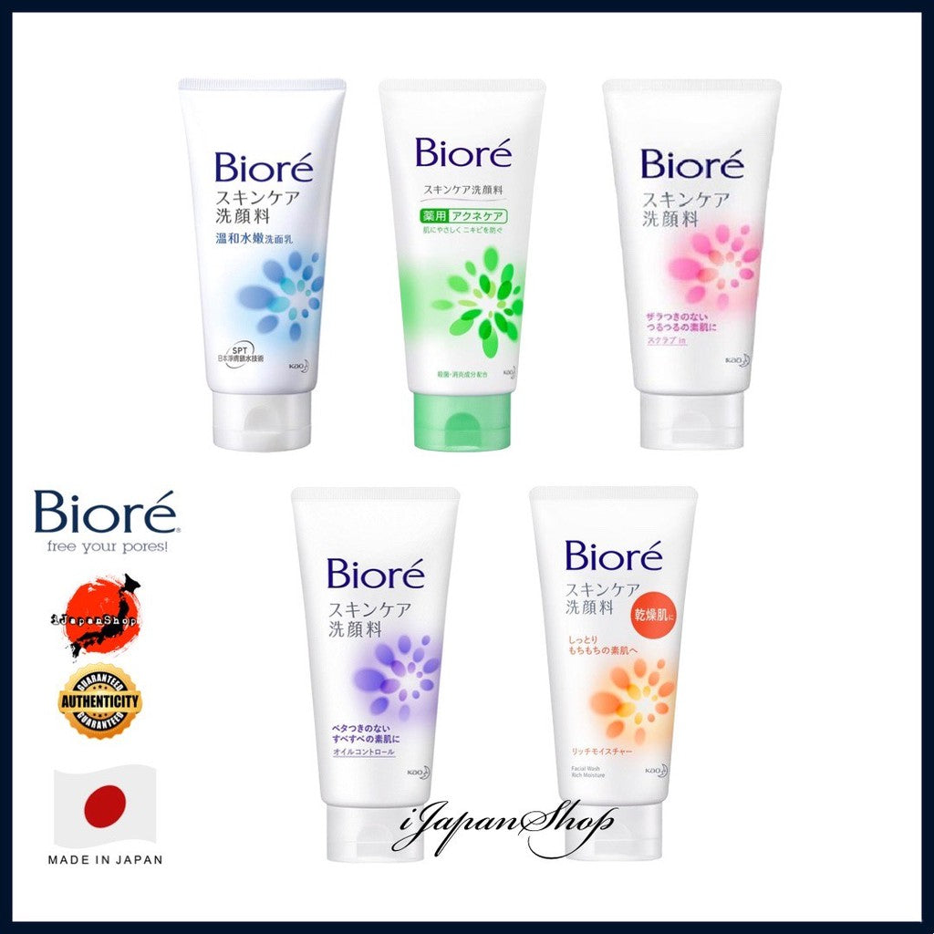 Biore Skin Care Facial Wash Facial Cleanser Face Wash Foaming Cleanser 130g Free Foam Net