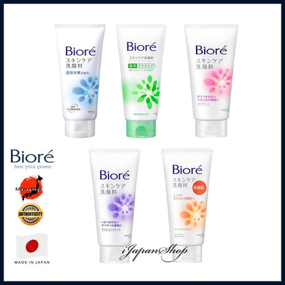 Biore Skin Care Facial Wash Facial Cleanser Face Wash Foaming Cleanser 130g Free Foam Net