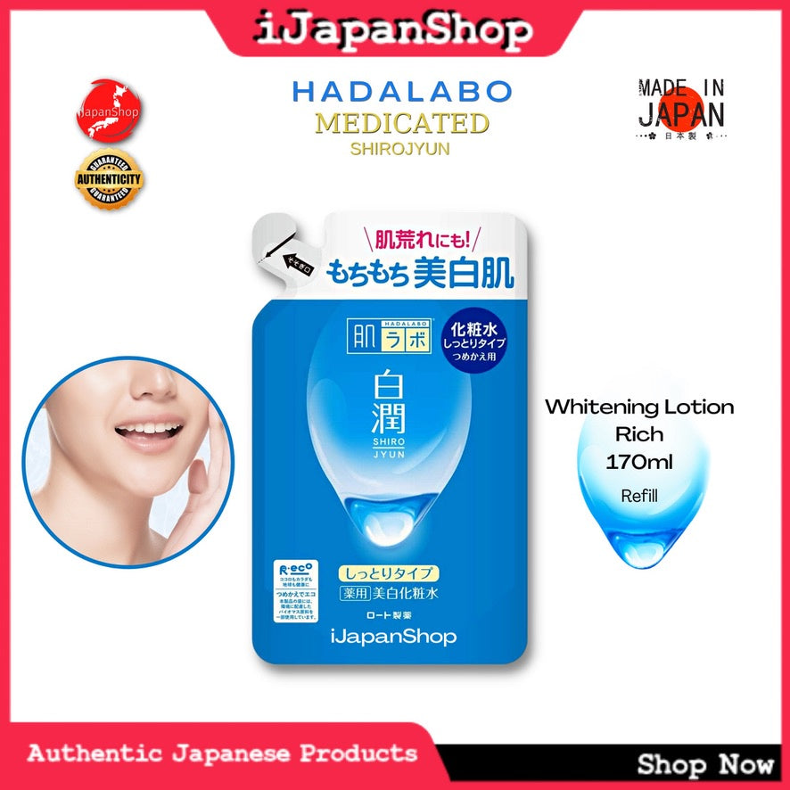 Hada Labo Shirojyun Arbutin Whitening Face Toning Lotion Toner Emulsion Bottle Refill Pack