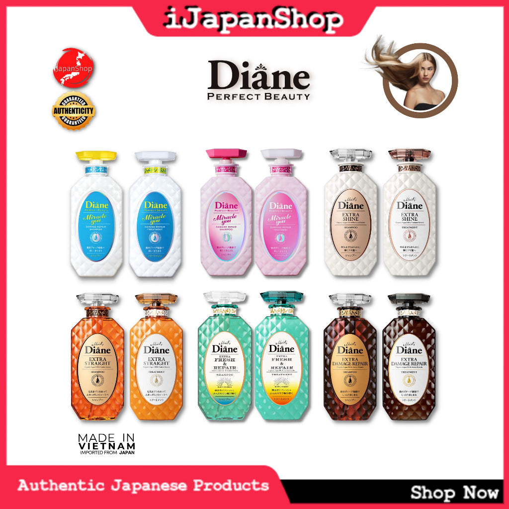 Moist Diane Perfect Beauty Sulfate Free Hair Shampoo and Conditioner Combo 450ml Series